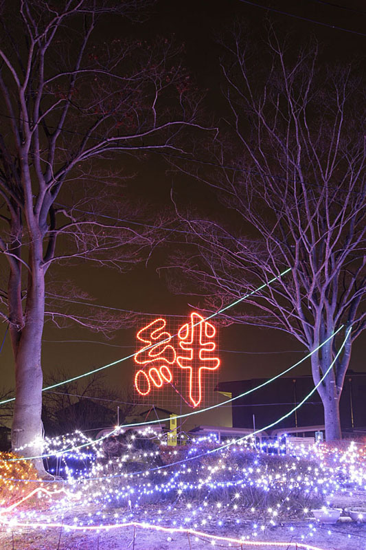 No.4634やながわ希望の森公園駅前イルミネーション (伊達市)(観光フォトライブラリ) 法人・教育・団体・メディアの皆様向け「ふくしまの旅」