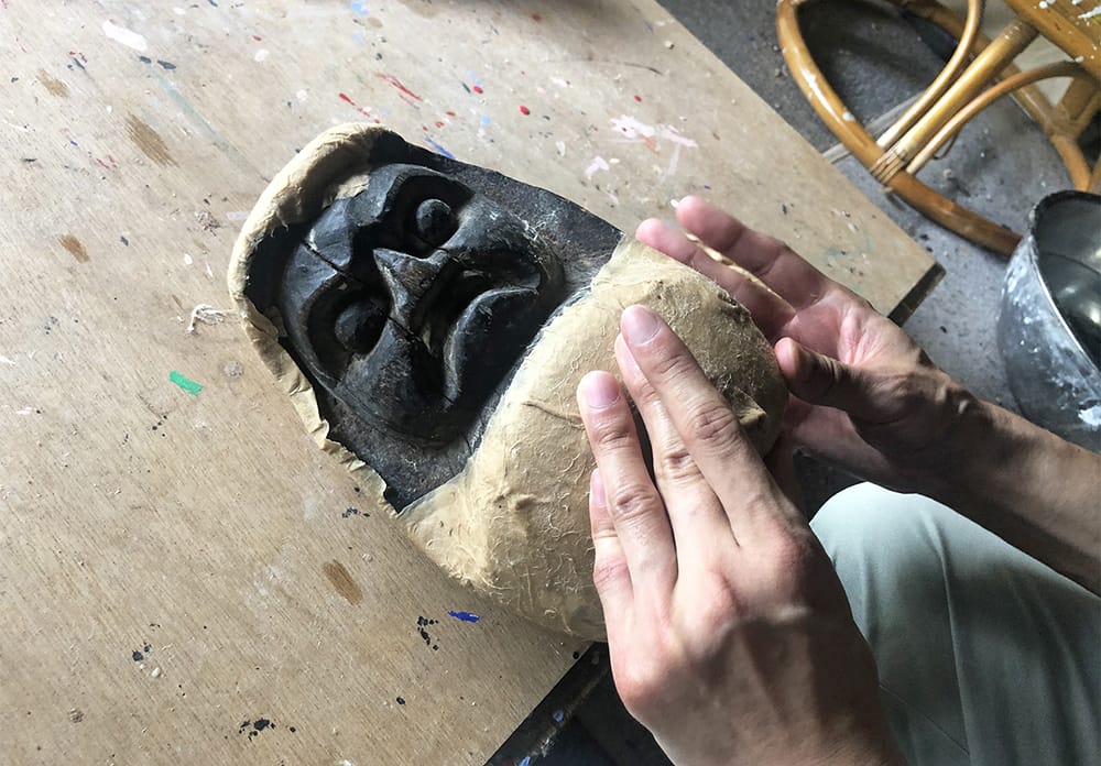 20cmだるま制作の様子