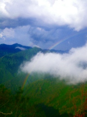 雨上がりにかかる虹