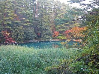 青沼～水のブルーと紅葉のコントラスト