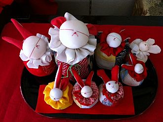 愛らしいウサギがお出迎え