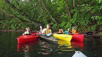 自分の力で漕ぐカヤック体験