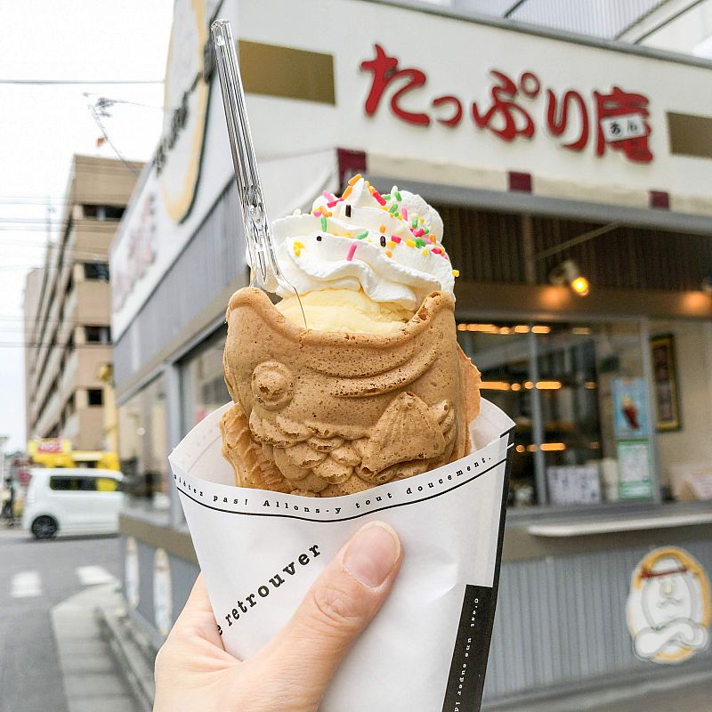 「たっぷり庵」さんの限定メニュー「たい焼きパフェ」！！