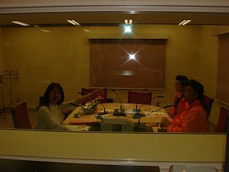 ラジオふくしまにて、海藤アナと。