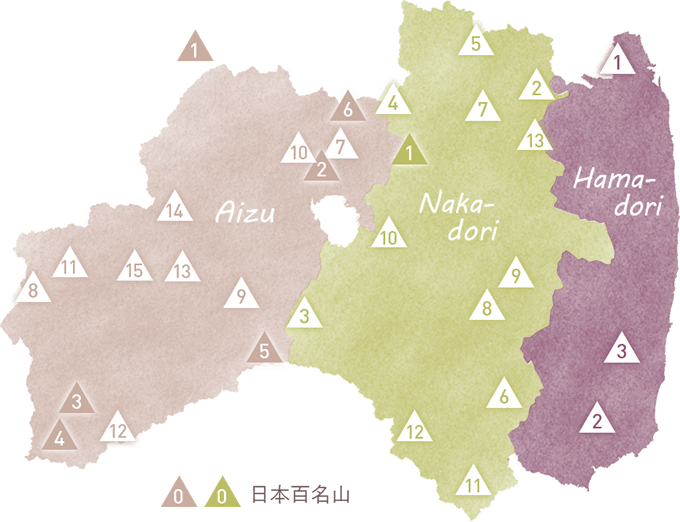 地図：福島県内の30座の位置を示す地図
